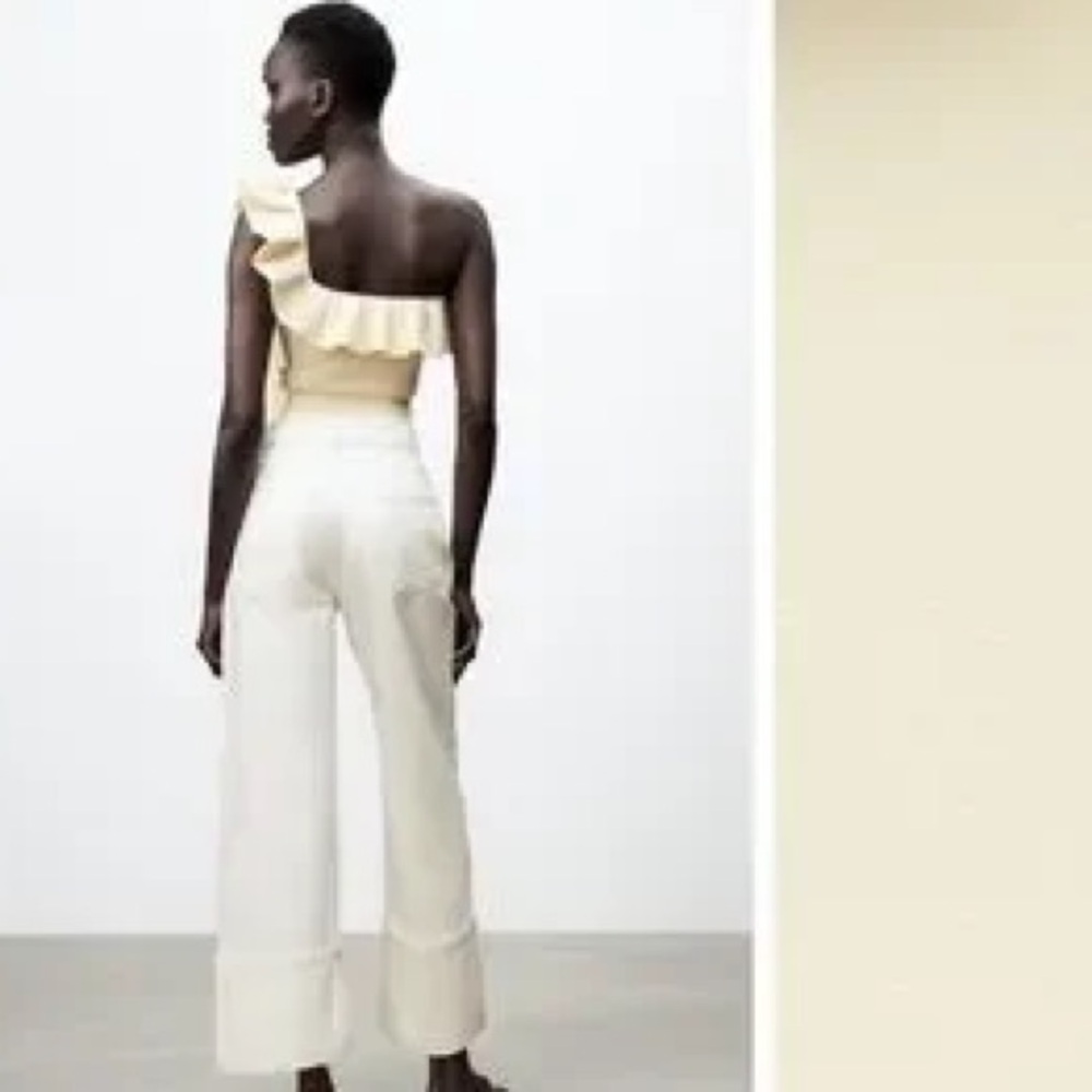 Zara One Shoulder Ruffle Top - Picture 2 of 5